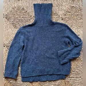 Madewell Navy Marled Turtleneck Navy Sweater